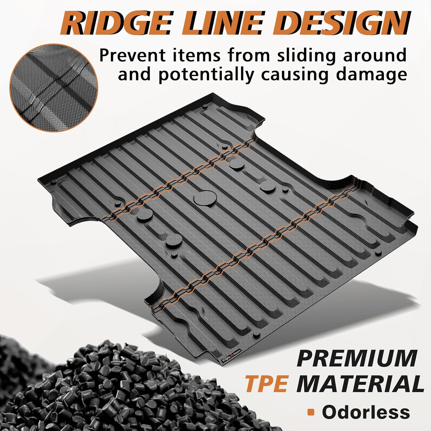 Detalle de TripleAliners Truck Bed Mat for 2017–2026 Ford Super Duty F-250/F-350/F-450 (6.75–6.8ft / 81in) - FortiGrip Heavy-Duty All-Weather Liner
