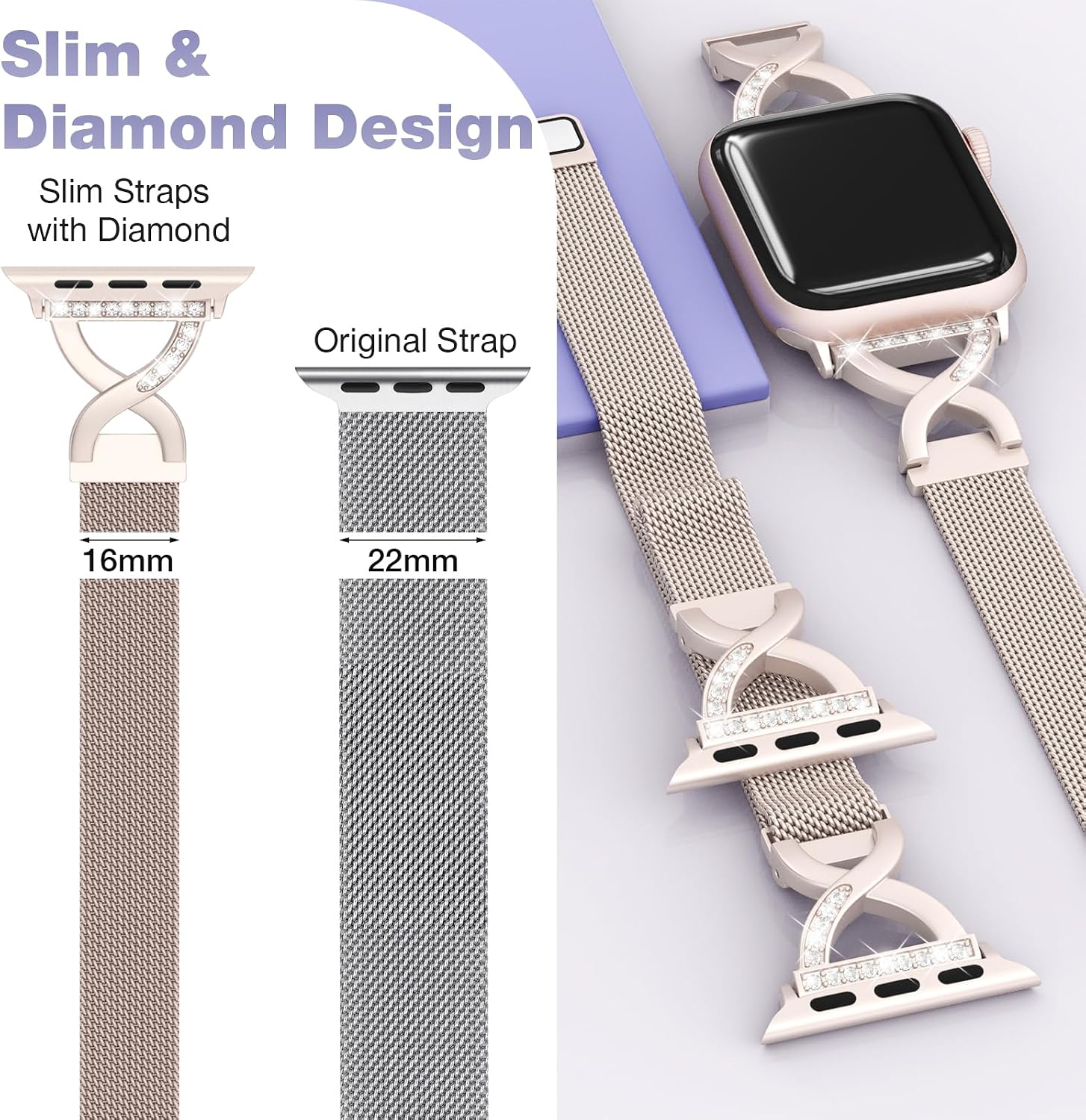 Detalle 2 de Slim Milanese Loop 16mm magnetic clasp
