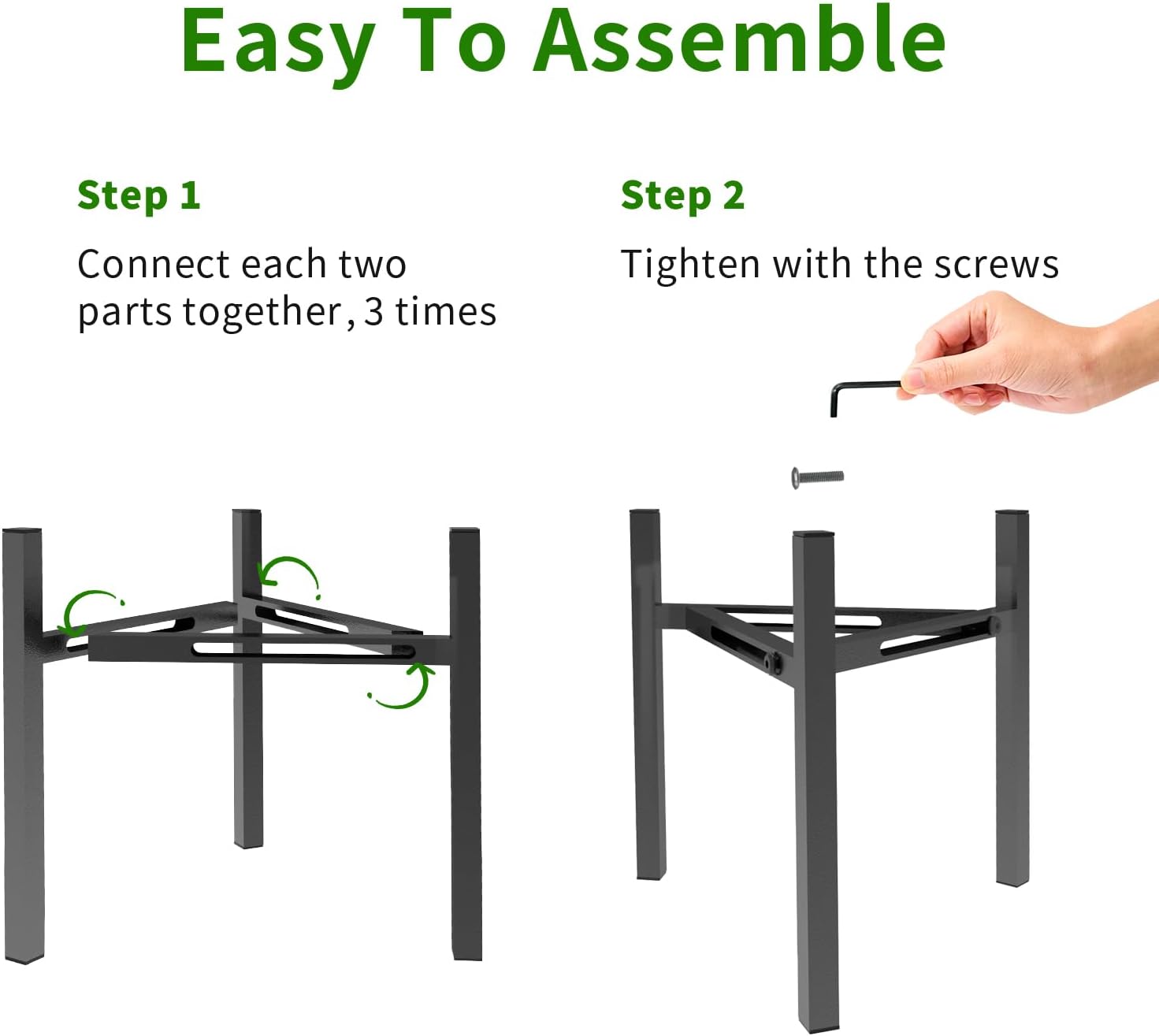 Detalle 2 de Airpark Adjustable Iron Plant Stand, Fits 7–12 Inch Pots, Black