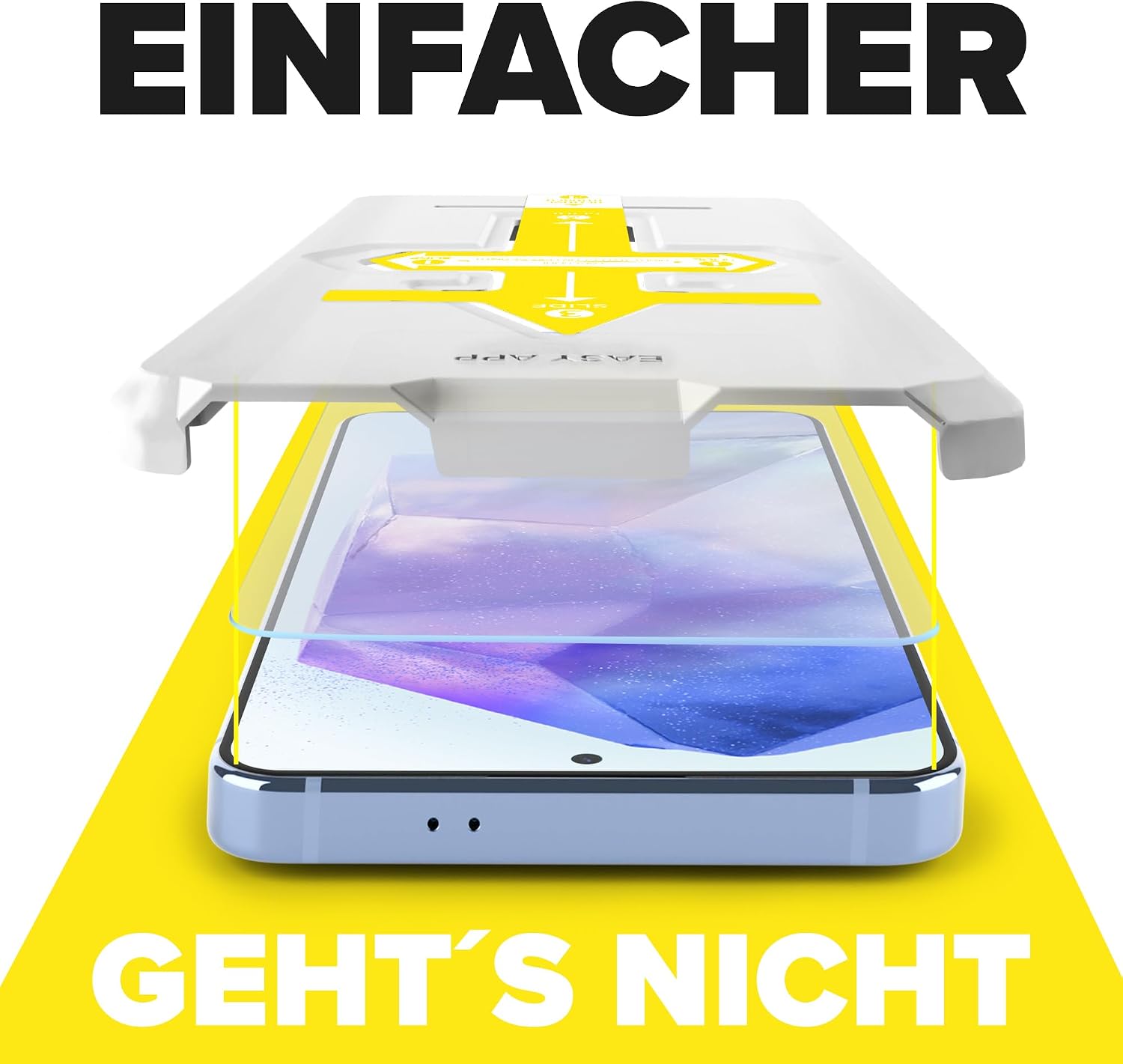 Detalle 2 de FlexiSchutz® Schutzglas für Samsung Galaxy A55 5G – Display-Schutzfolie aus Glas mit Installationshilfe (2 Stück)