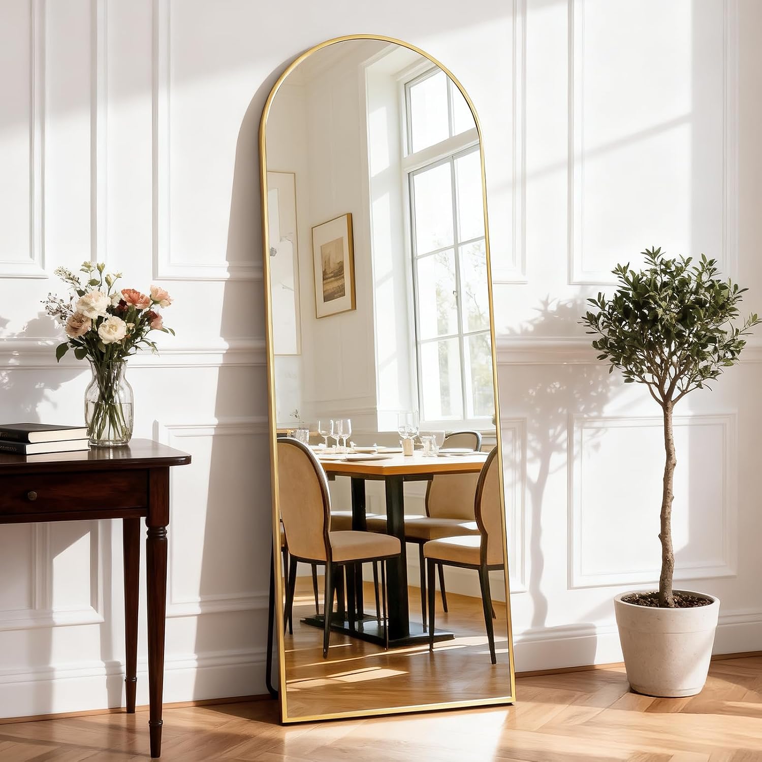 Detalle de DUMOS Arched Full-Length Mirror, 59 x 16 Inch