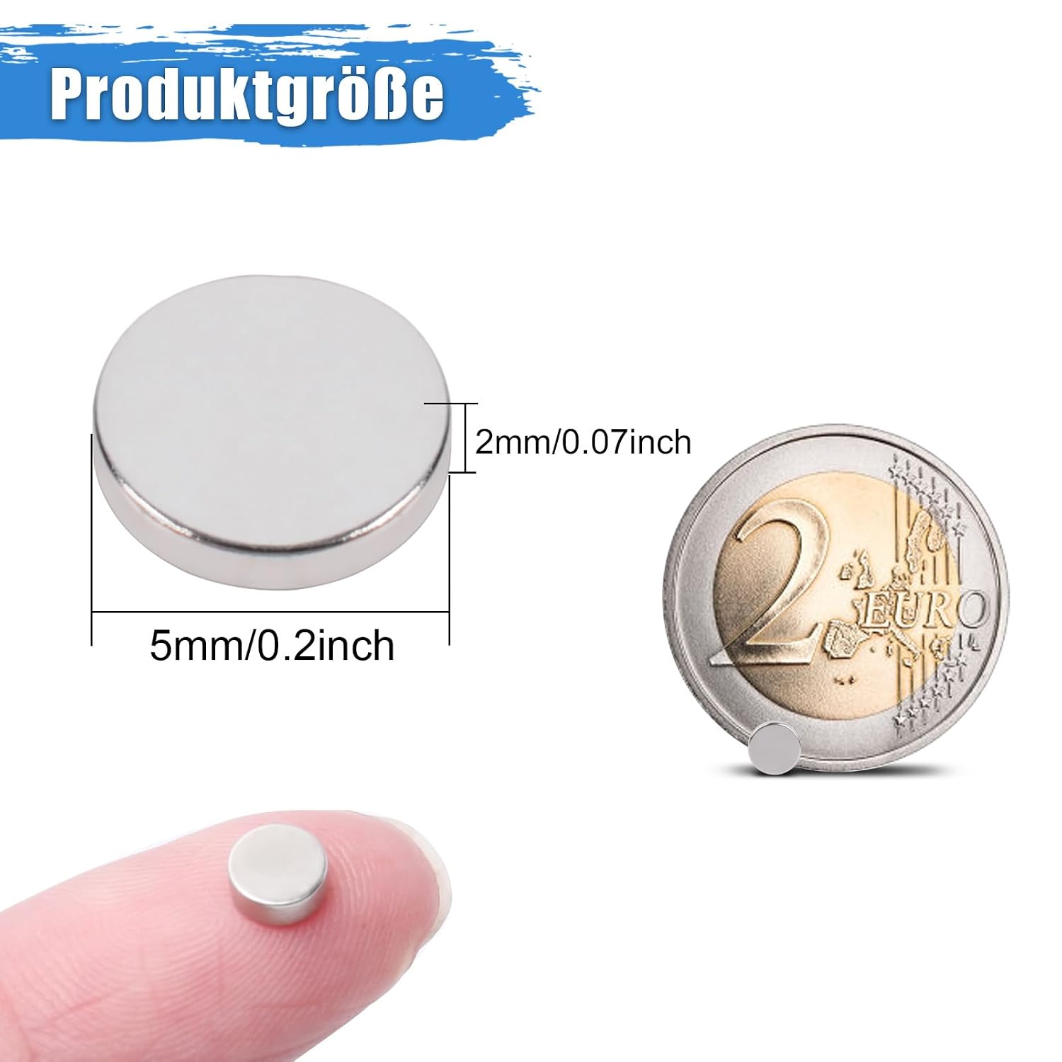 Detalle 2 de MIN CI 200 Stück 5x2mm Mini Magnete