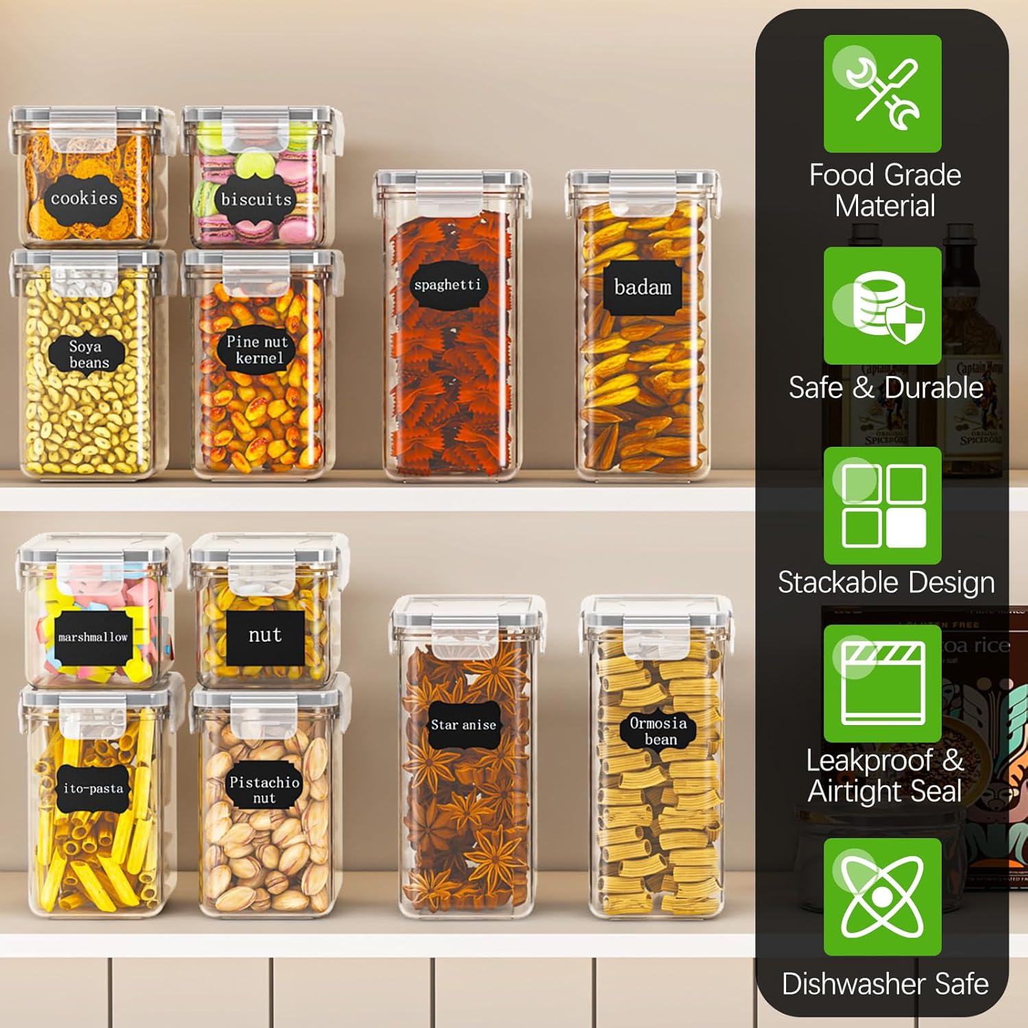 Thumbnail 3 de PurKeep Set 24 luftdichte Vorratsdosen