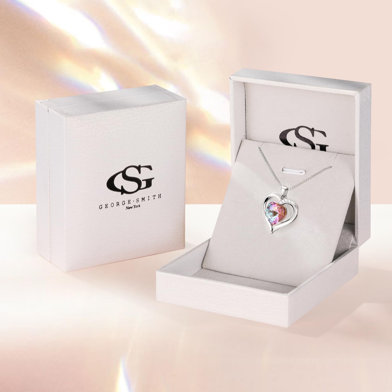 Thumbnail 6 de GEORGE · SMITH collana da donna con ciondolo cuore in cristallo placcato oro rosa 18 carati