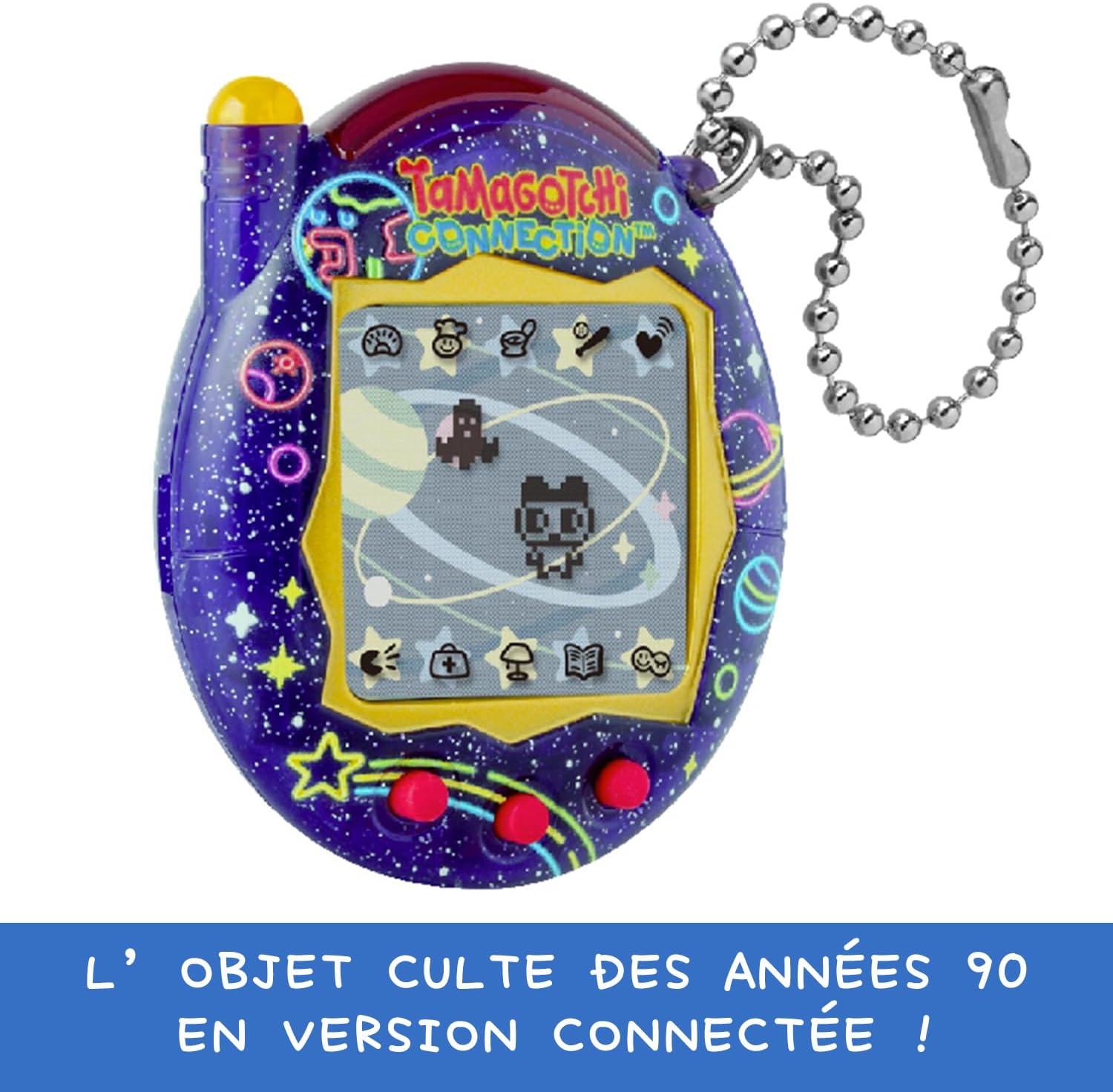 Detalle 2 de Bandai Tamagotchi Connection Neon Planet – Animal Virtuel Interactif avec IR et Grand Écran