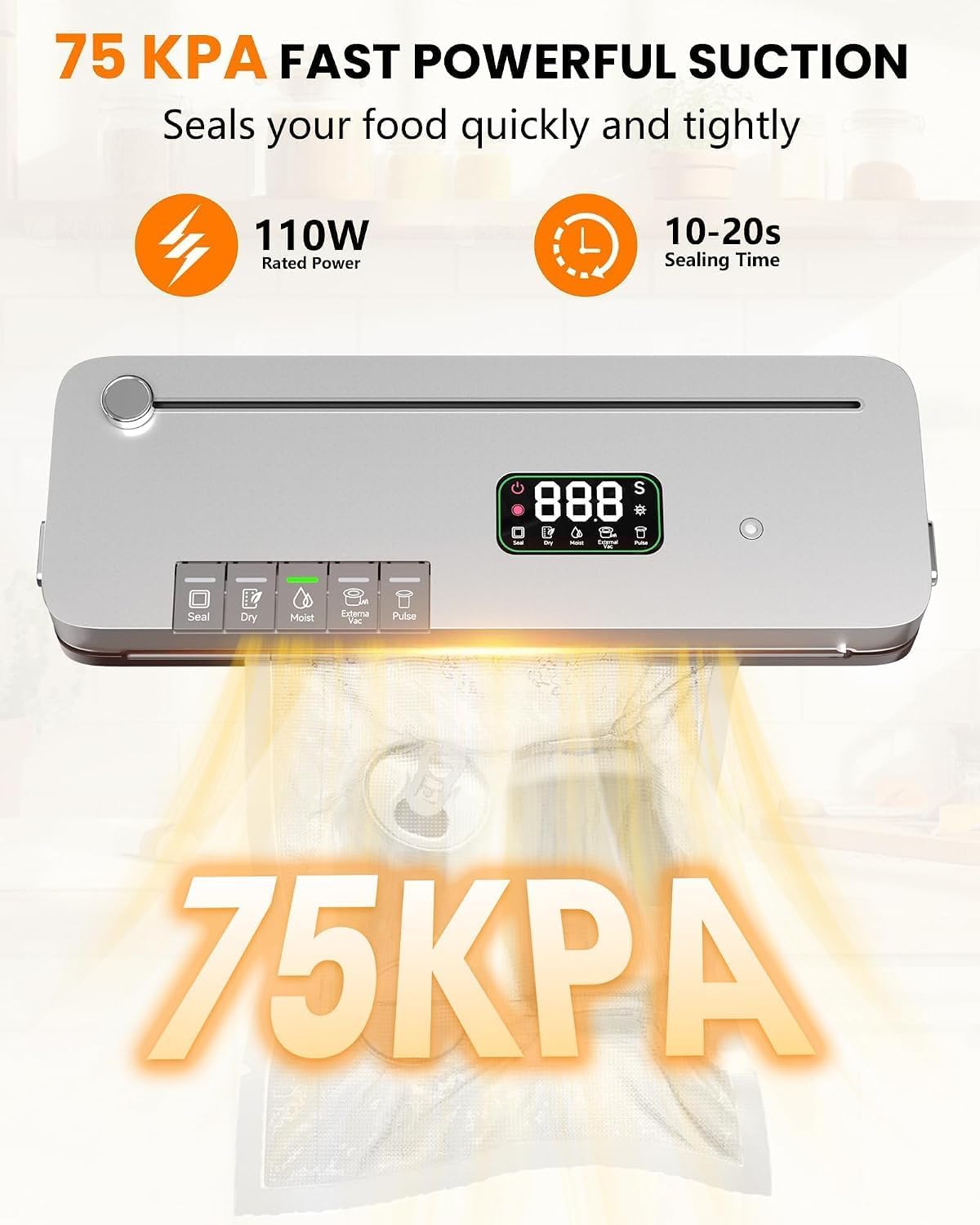 Thumbnail 1 de Food Vacuum Sealer with 75kPa Suction