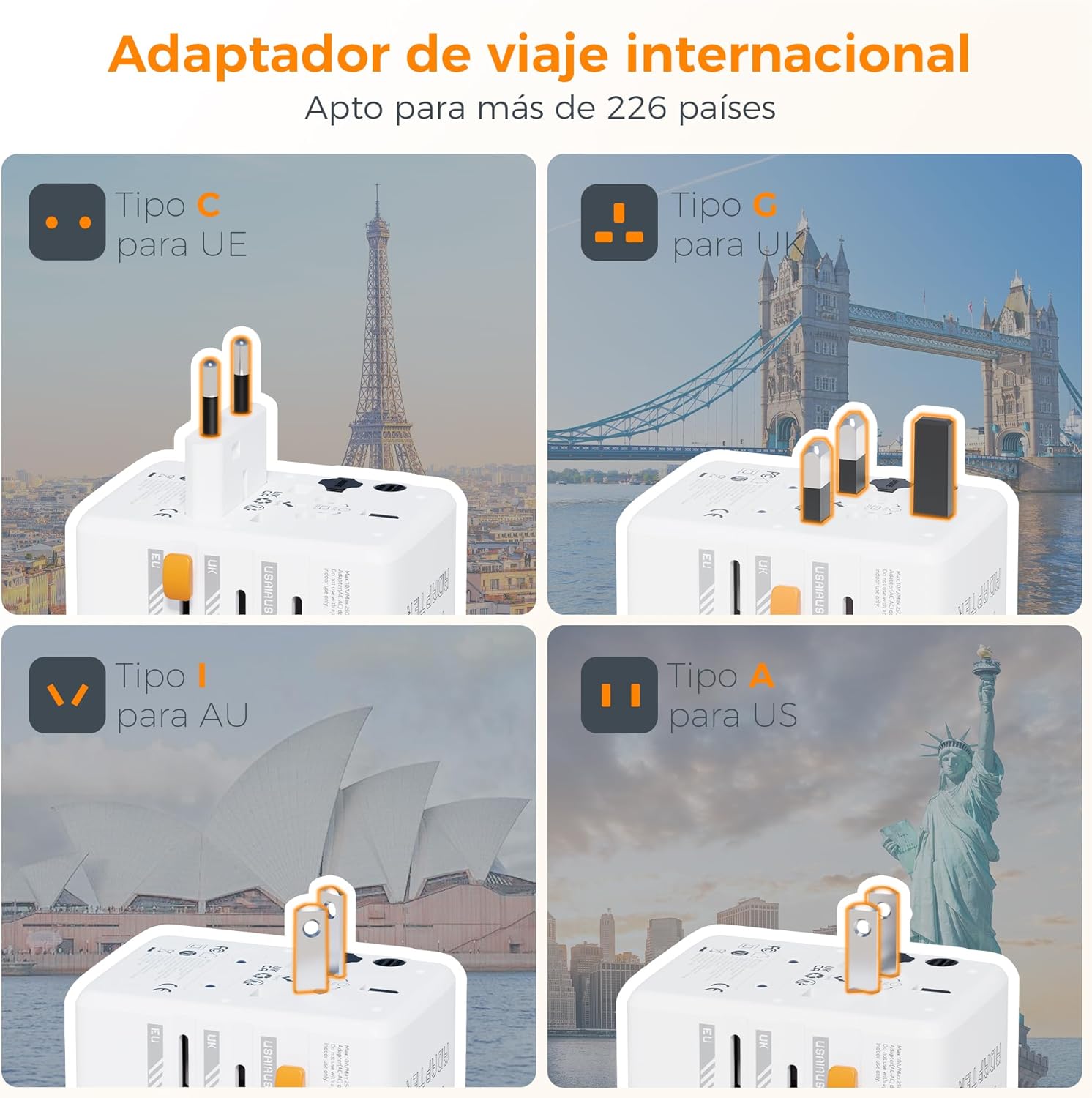 Thumbnail 3 de TESSAN 35W Adaptador de viaje