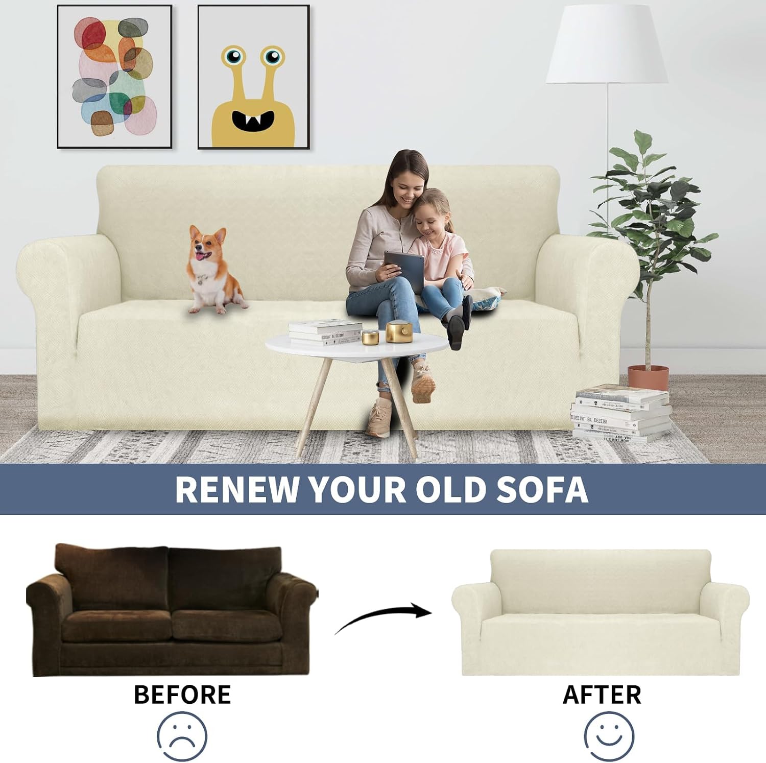 Thumbnail 4 de Ystyle Funda Sofa 3 Plazas Ajustable Beige