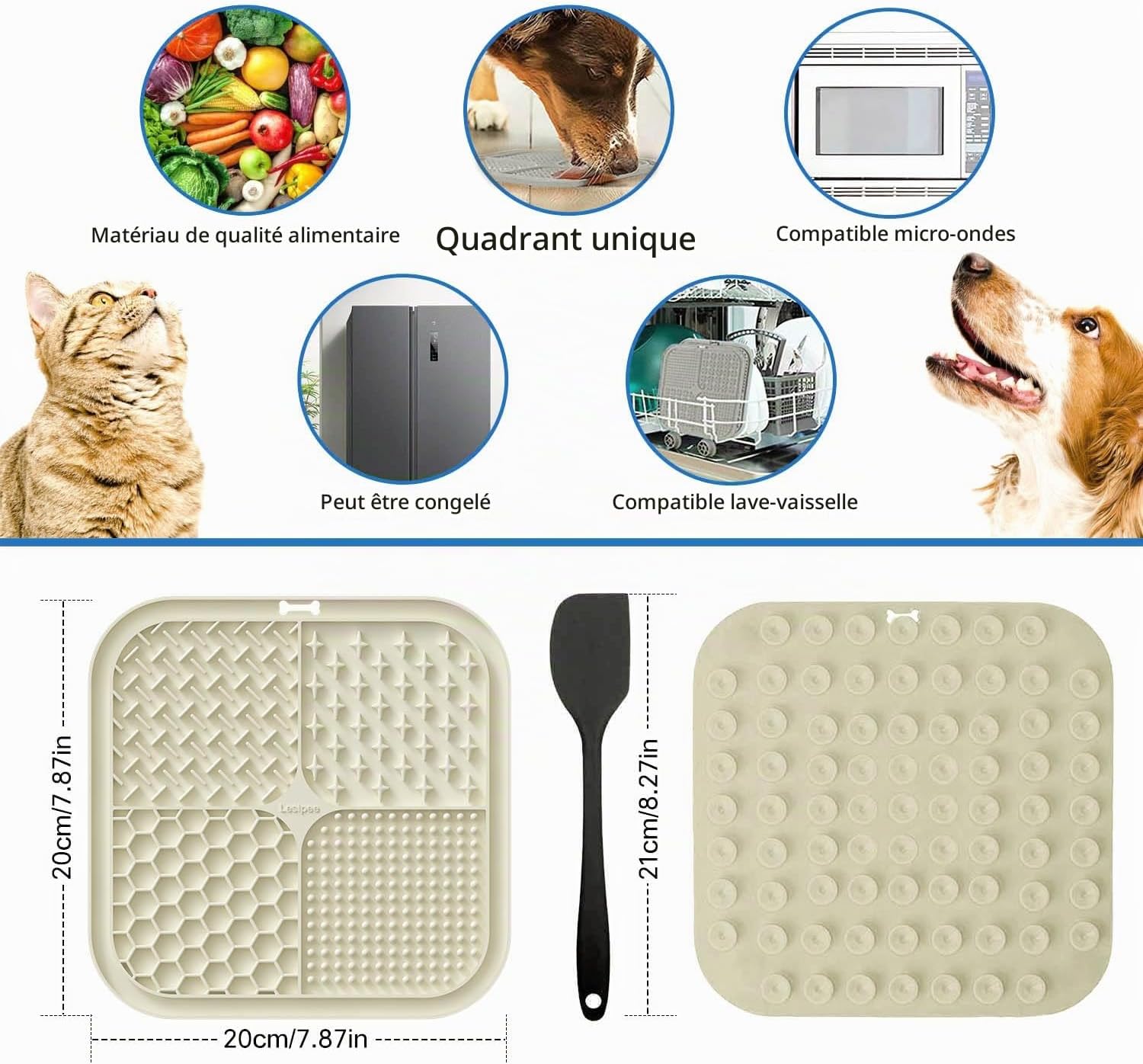 Detalle 2 de Lesipee Cyan&Purple set van 2 siliconen likmatten voor honden en katten