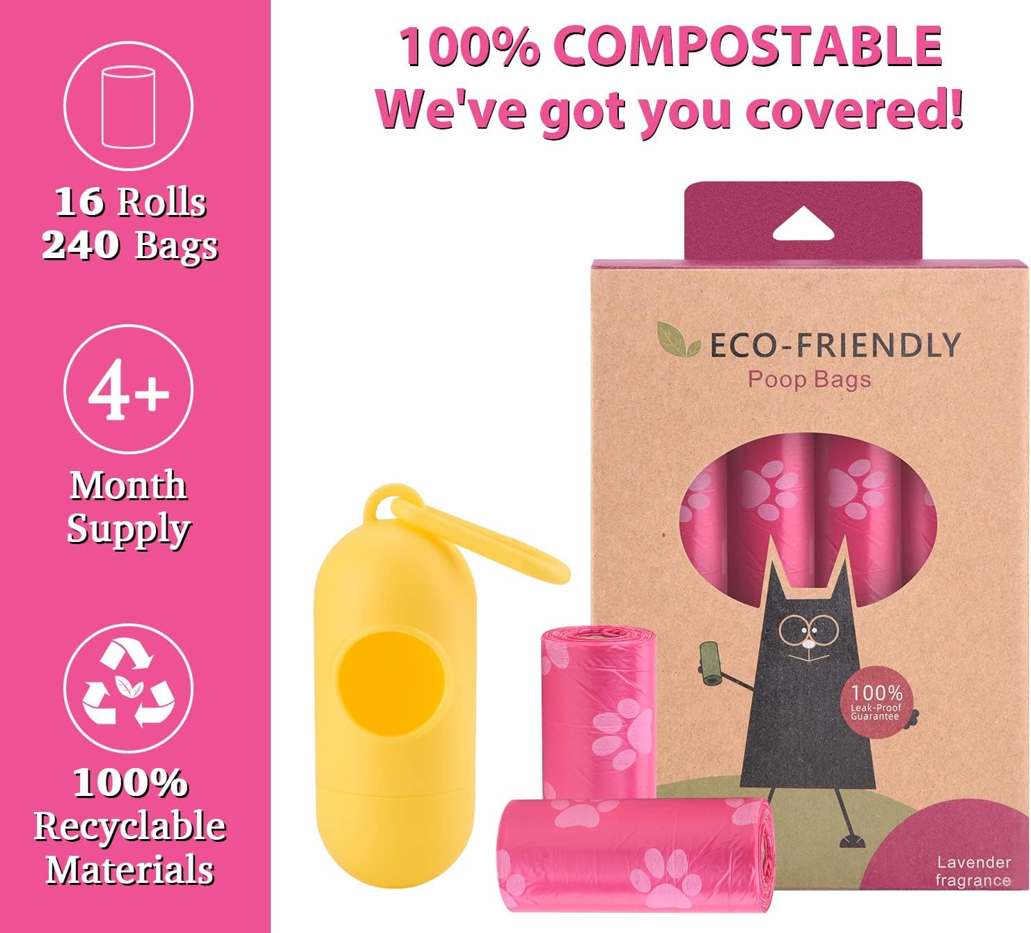 Detalle 2 de JBBFCAN Dog Poo Bags 240 Compostable rolls