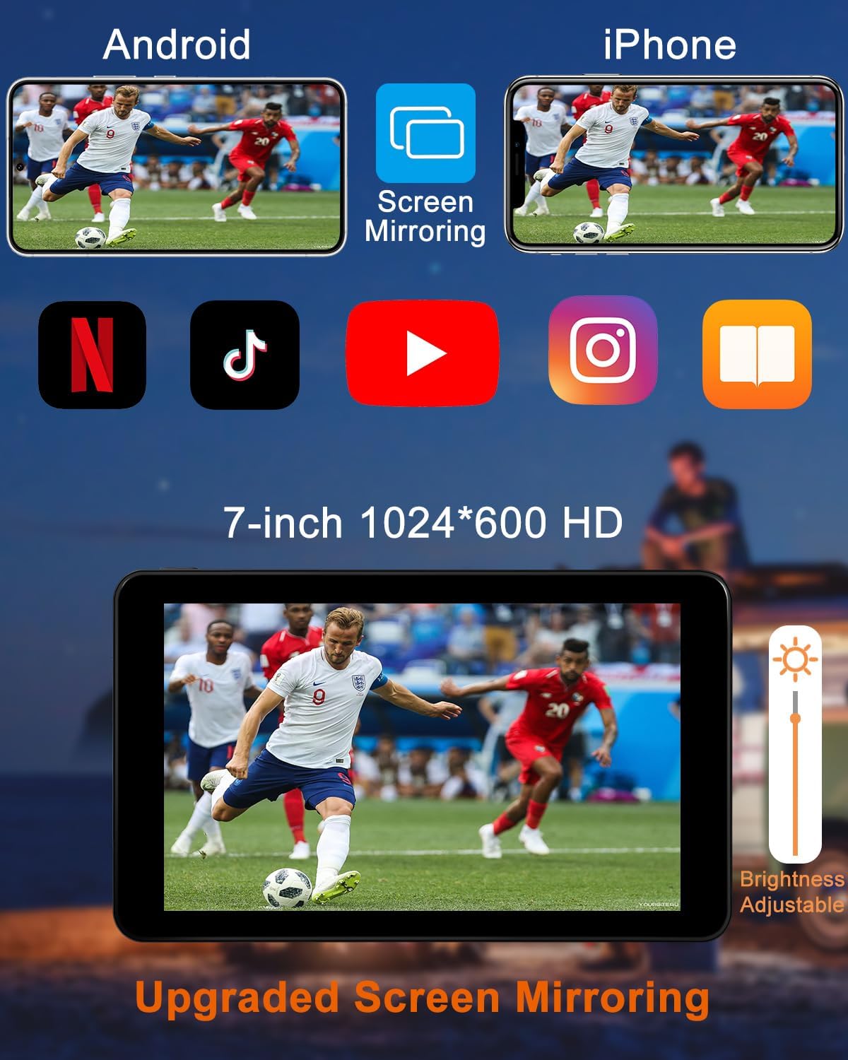 Thumbnail 3 de Aonerex 7-inch wireless Apple CarPlay & Android Auto screen with back camera support