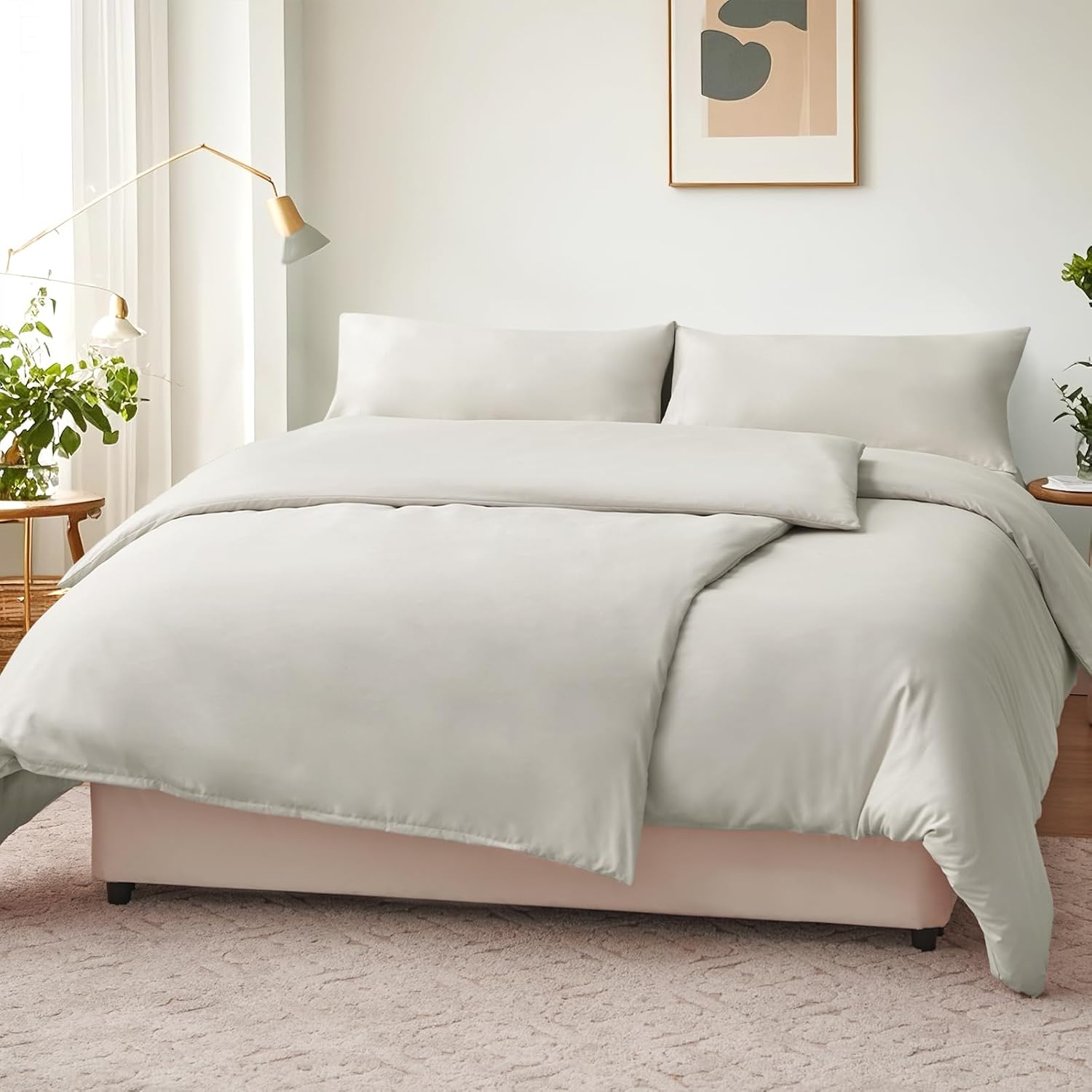 Thumbnail 1 de RUIKASI Bettwäsche-Set 135x200 beige, 4-teilig aus Polyester-Mikrofaser (mit Reißverschluss)