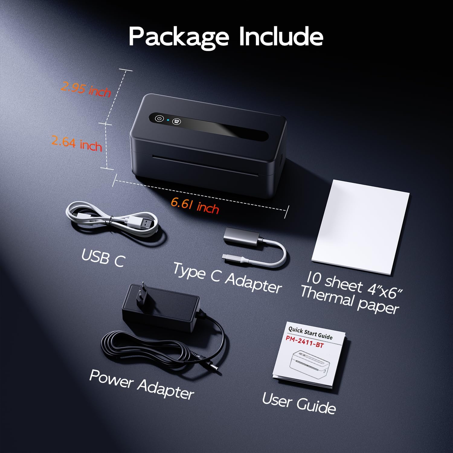 Thumbnail 6 de TATTMUSE Shipping Label Printer 4x6 (2411BT) – Bluetooth Thermal Label Printer for UK Small Businesses