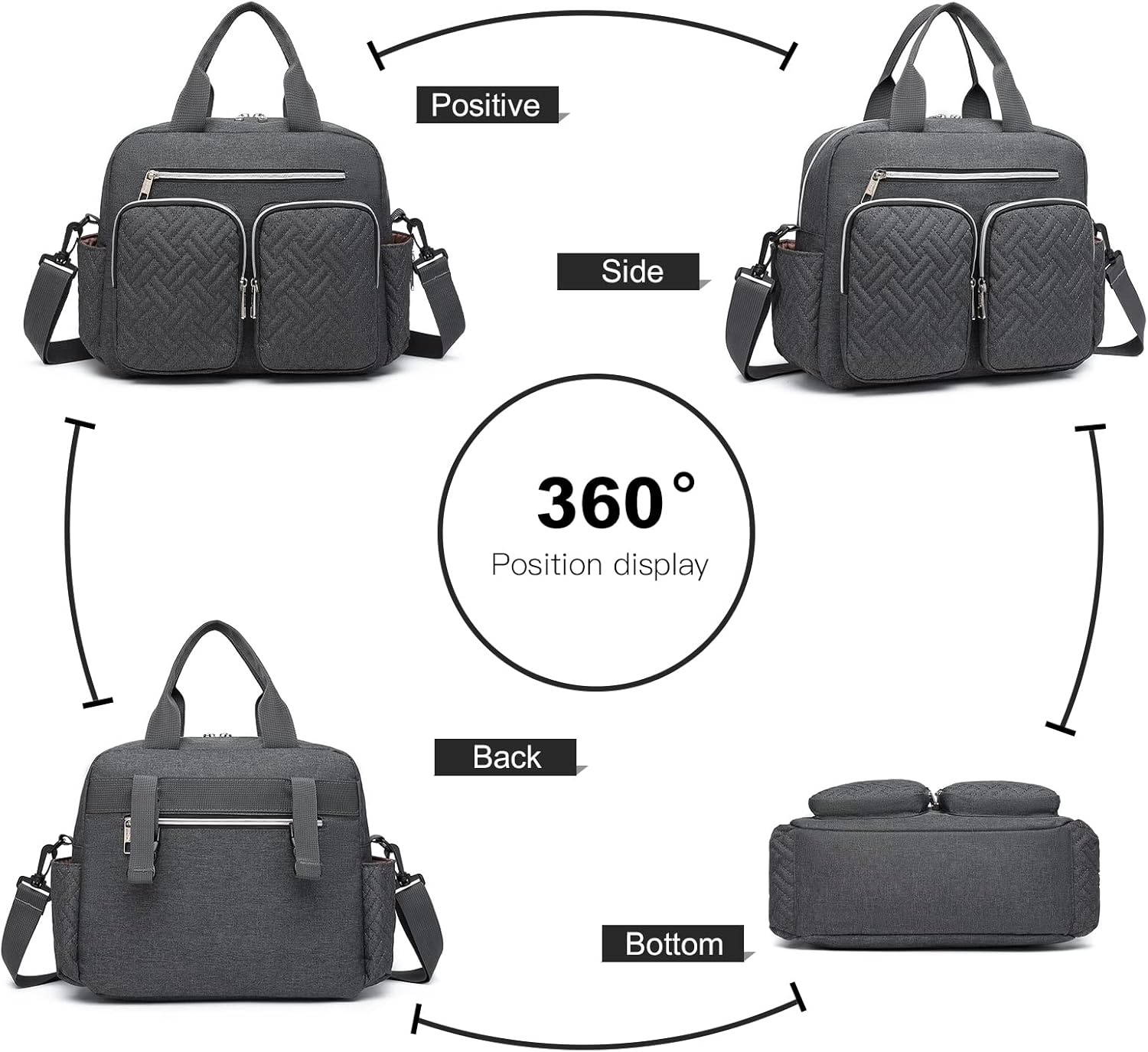 Thumbnail 2 de Kono Baby Changing Bag: Multifunction Nappy Bag with Insulated Pockets and Stroller Straps