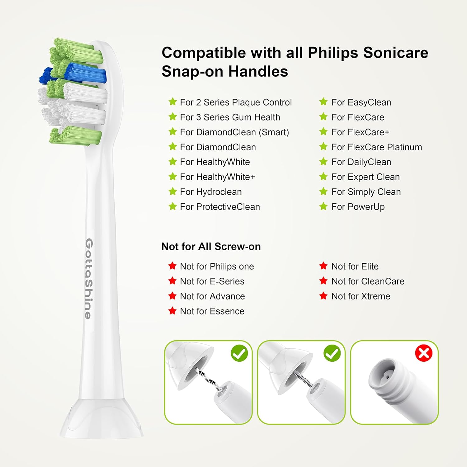 Thumbnail 5 de GottaShine Replacement Toothbrush Heads 12 Pack 🪥
