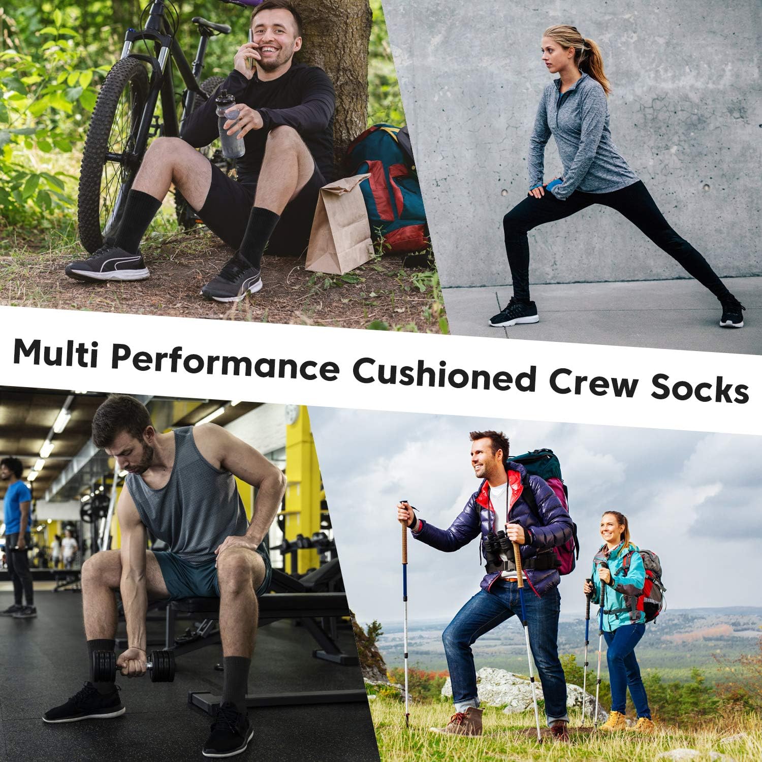 Detalle 2 de Coskefy thick cushion thermal walking socks (6 pairs) for outdoor work, hiking and trainers