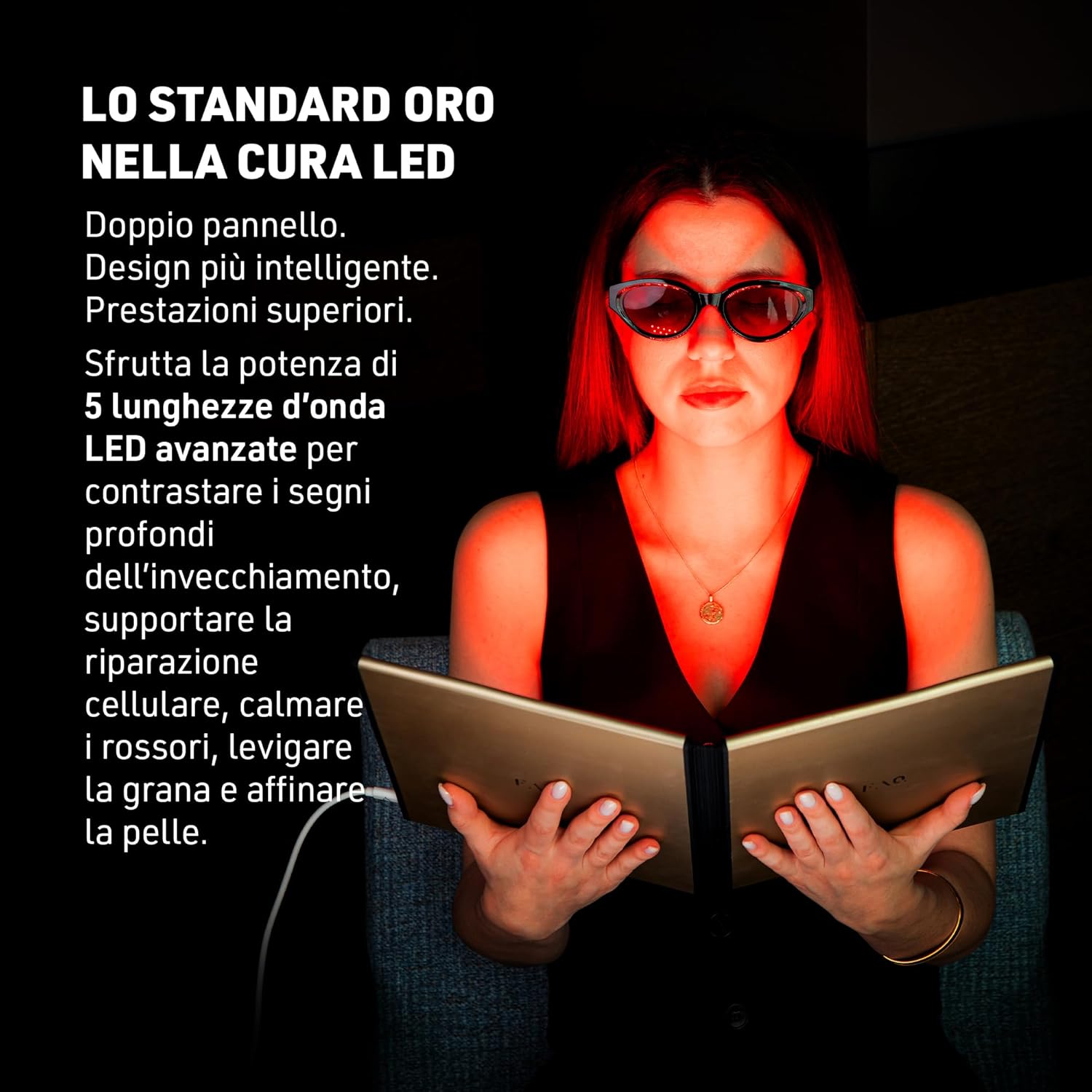 Thumbnail 1 de FAQ Pannello LED Dual: lampada multicolore con infrarosso vicino e 512 LED per routine relax e skincare