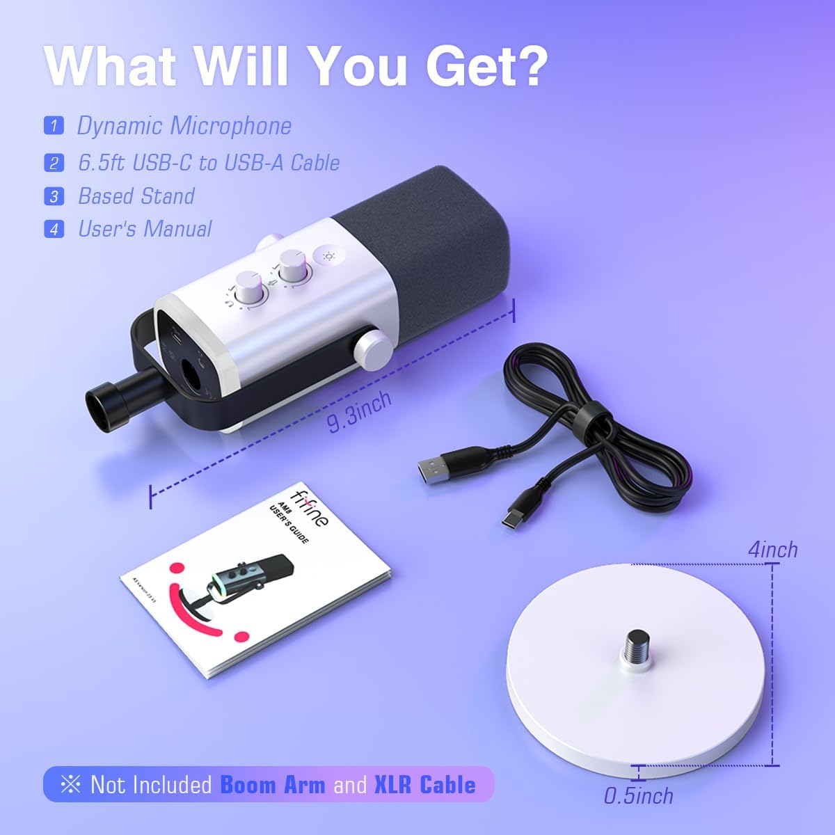 Thumbnail 6 de FIFINE AMPLIGAME AM8W Dynamic USB/XLR Microphone with RGB Lighting