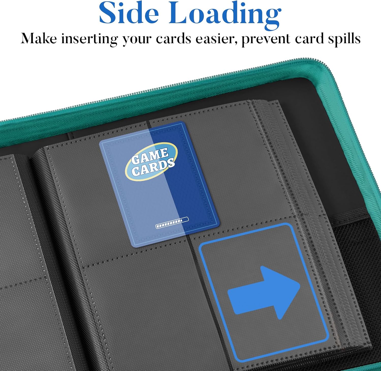 Thumbnail 4 de Fabmaker Premium 4 Pocket Zip Card Binder – Turquoise (320 Card Capacity)