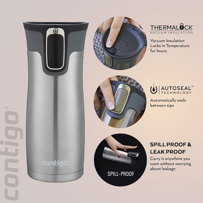 Detalle 2 de Contigo Westloop vaso unisex gris 591 ml