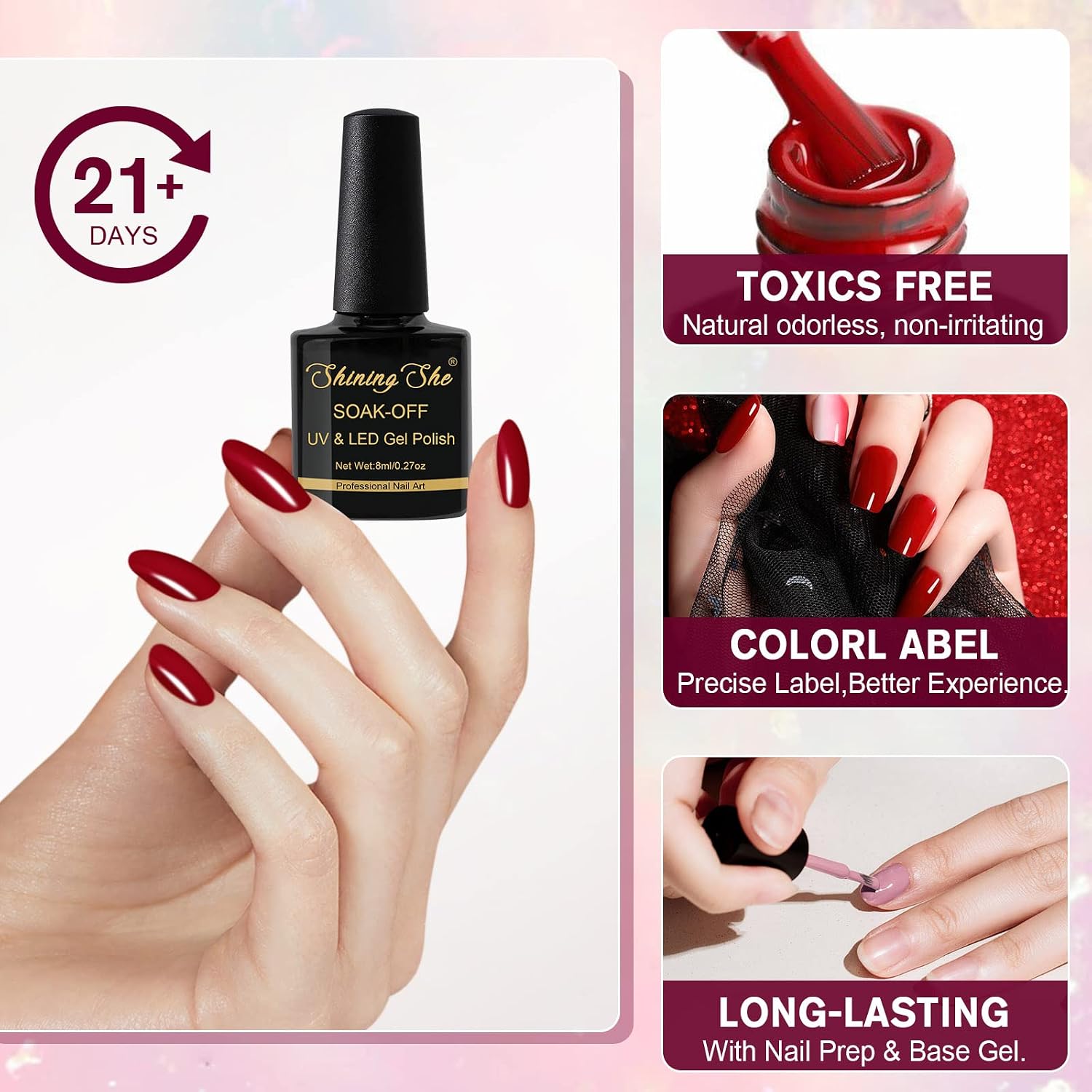 Thumbnail 2 de Shining She Gel Nagellack 8ML Set 💅