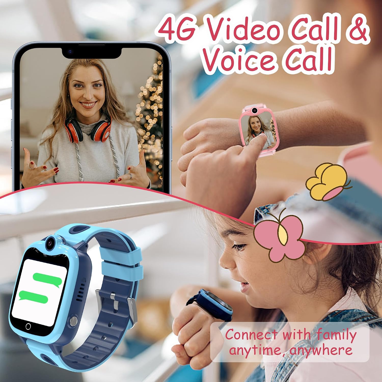 Thumbnail 2 de ELEJAFE 4G GPS Kids Smart Watch – Pink
