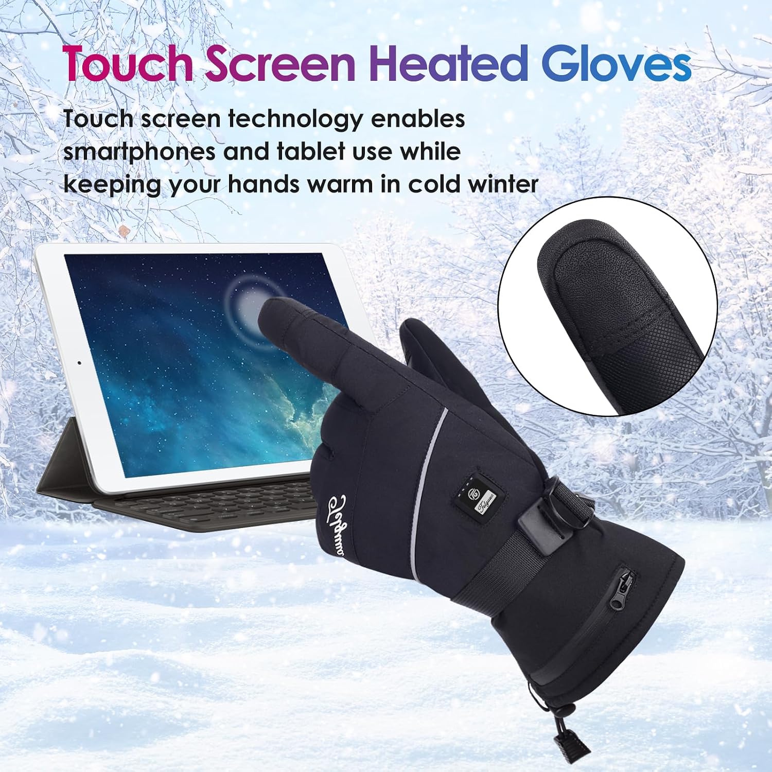 Detalle 1 de Telguua Heated Gloves with 3 Heat Settings, 3M Thinsulate and USB-C