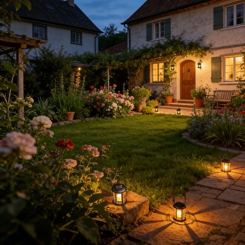 Detalle de yowin Farolillos Solares Exterior 4 Piezas: Lámparas LED con Velas Parpadeantes para Jardín y Terraza