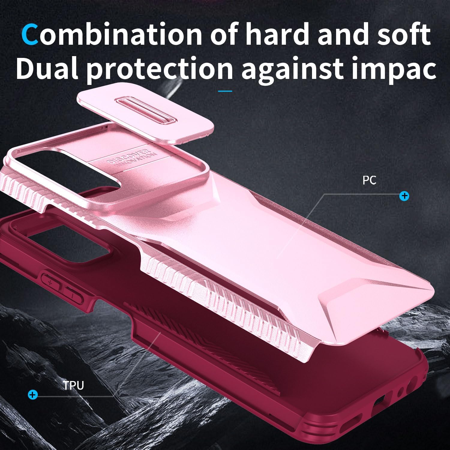 Thumbnail 6 de Asuwish Pink Hybrid Case for Motorola Moto G Power 5G (2024) with Camera Cover