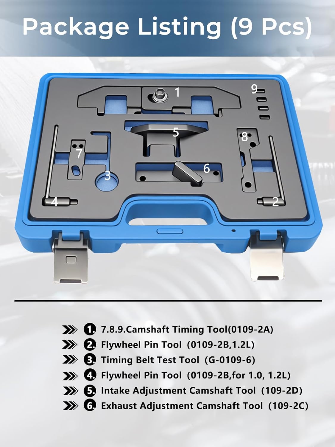 Thumbnail 1 de Kit de calage moteur Wvoillty pour courroie de distribution – outils spécifiques 1.0/1.2 VTi (VVT) / GDI PureTech – réf. 0109-2A, 109-2C, 109-2D