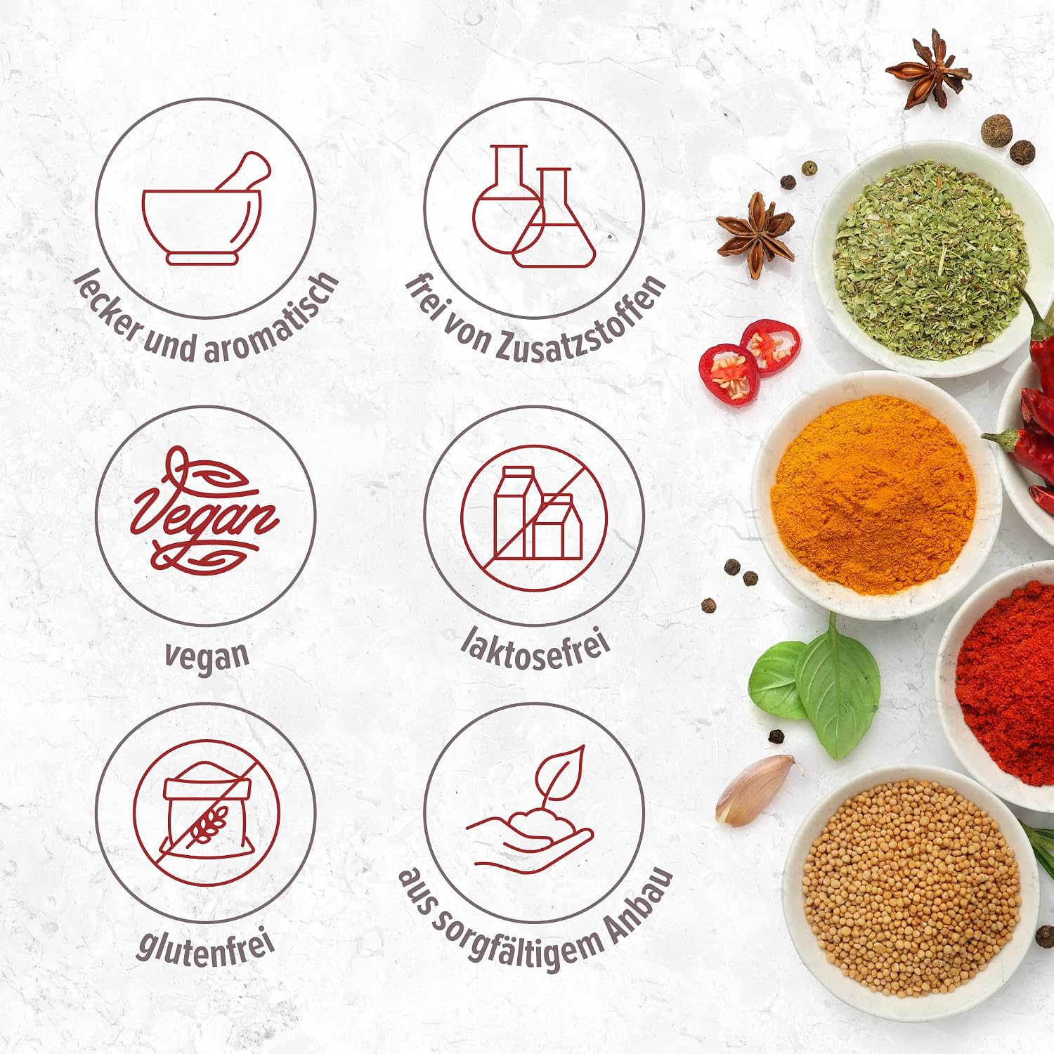 Detalle 2 de Harissa Gewürz Monte Nativo (500g) – Aromatische Harissa-Mischung, schonend getrocknet
