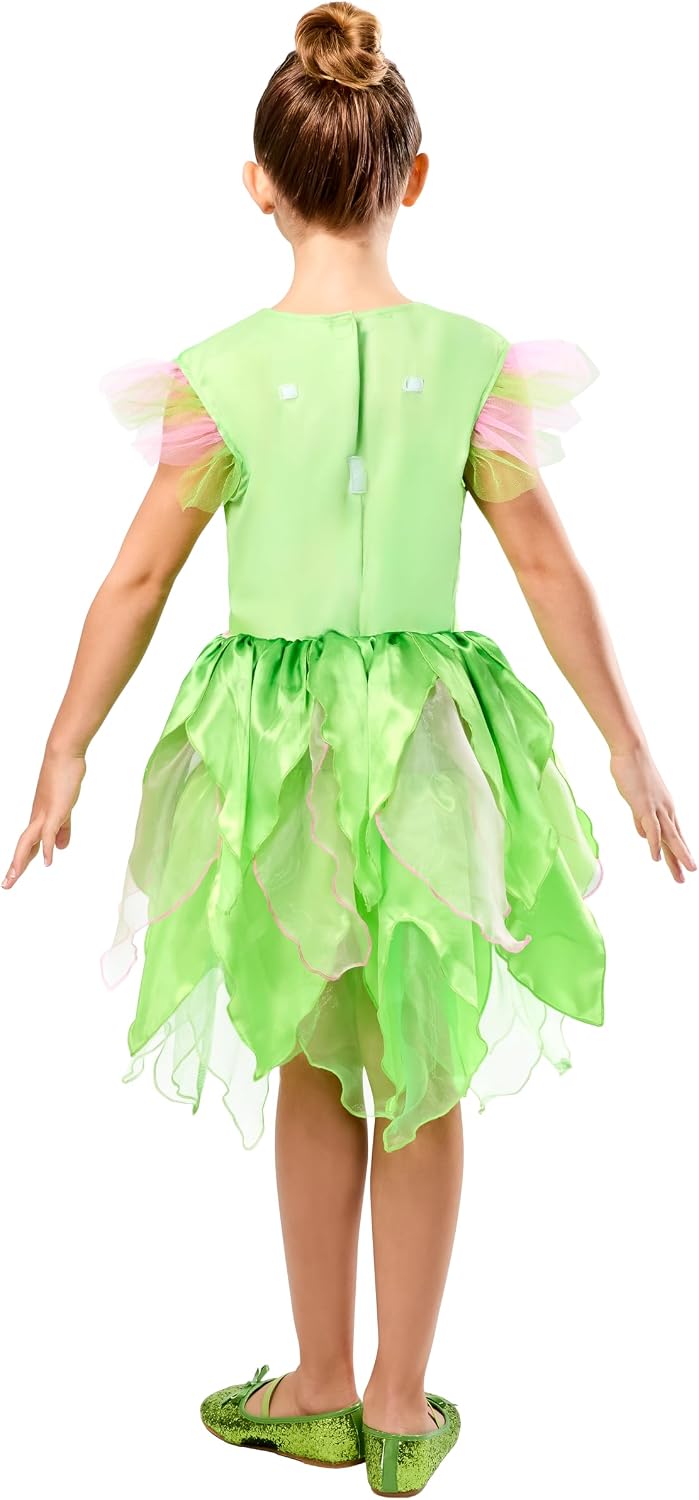 Detalle 1 de Party City Disney Tinker Bell Costume Dress for Girls, Sequin Bodice, Detachable Wings