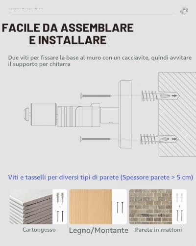 Thumbnail 7 de Donner Supporto di Chitarra da Muro con Aggancio Automatico (AGS) – Nero, 1 pezzo