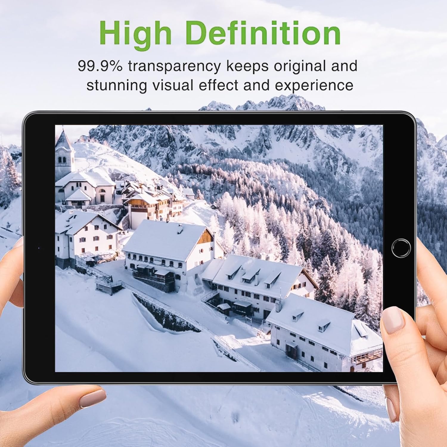 Detalle de LKOOZO Tempered Glass Screen Protector for iPad 9th/8th/7th Gen (10.2-inch) with Installation Frame – 2 Pack