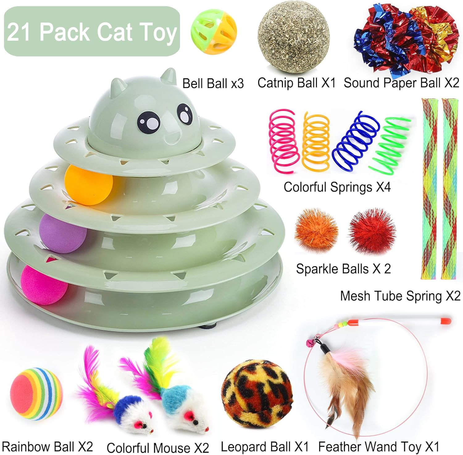 Thumbnail 1 de Suhaco 21 Pack Cat Toys interactive set 🐱