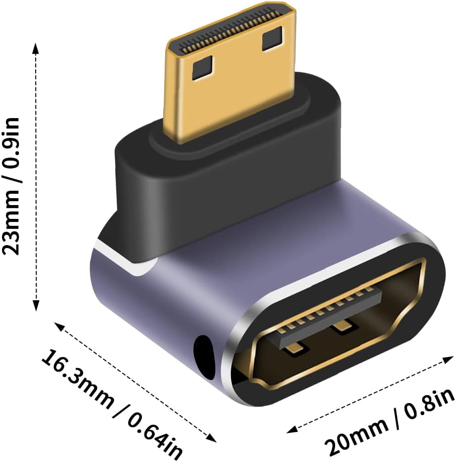 Thumbnail 6 de Maxhood Mini HDMI to HDMI Adapter 8K (2 Pack) – Up and Down Angled, 90° Mini HDMI Male to HDMI Female
