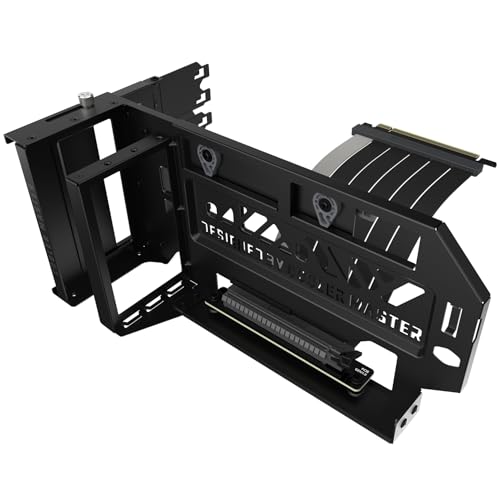 Detalle de Cooler Master Vertical Card Holder Kit V3 per PCIe 4.0 – cavo riser 165 mm, Nero/Grigio/Viola