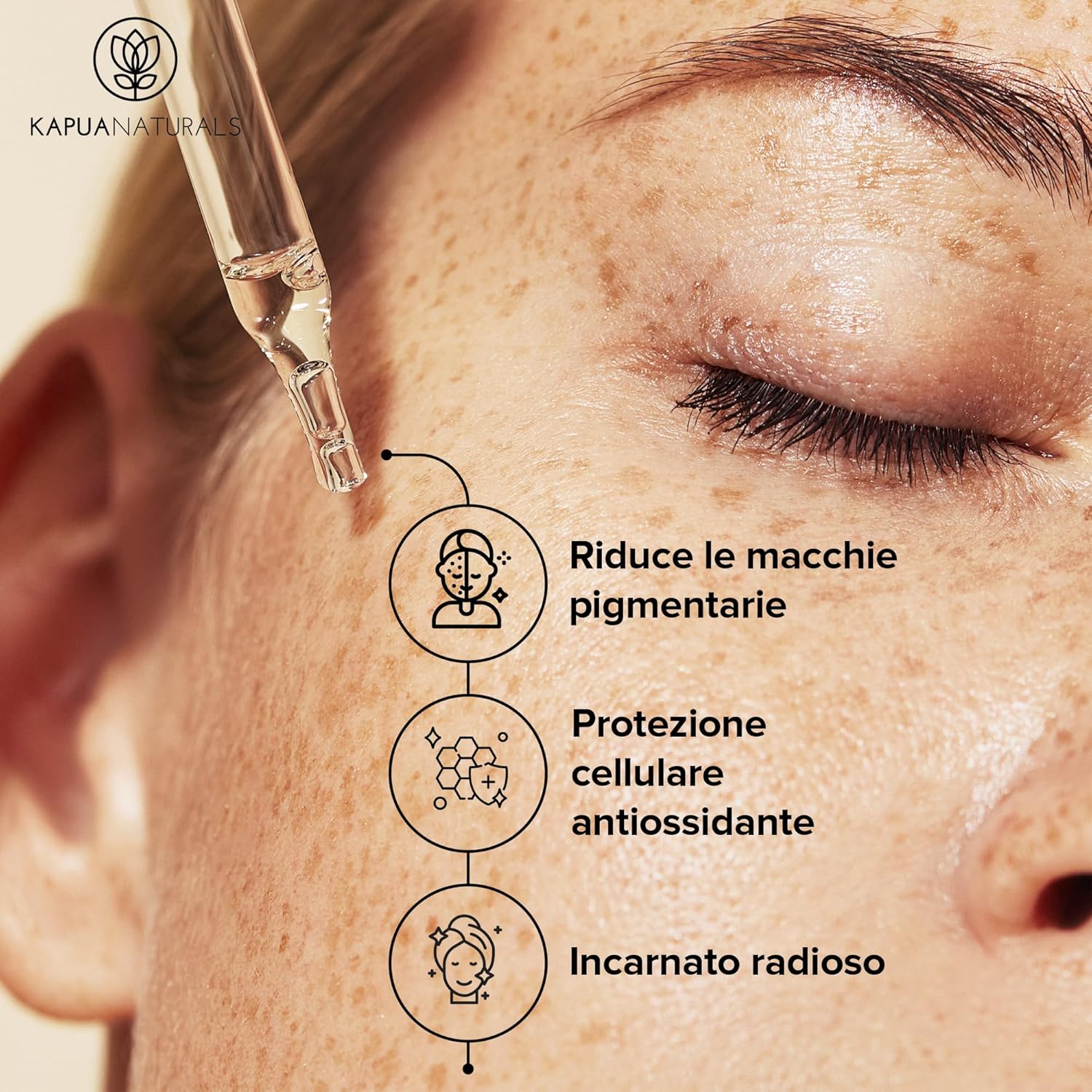 Detalle de Siero vitamina C viso 100 ml di provenienza tedesca: alta concentrazione con acido ialuronico, vitamina E e pantenolo