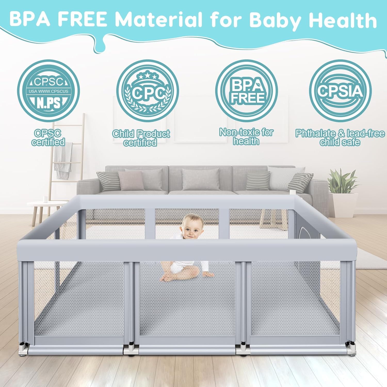 Thumbnail 4 de Fshibila Baby Playpen 74" ×50"