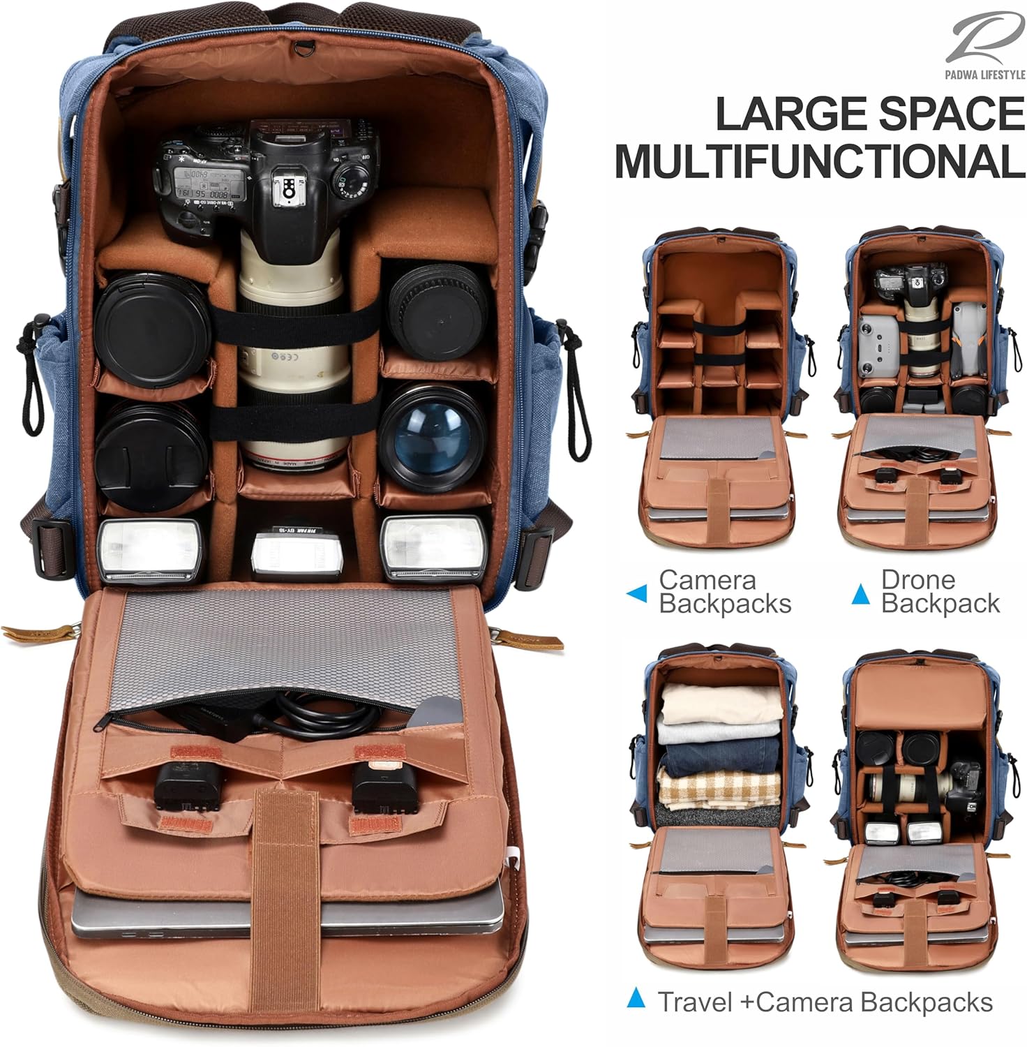 Detalle de Padwa Lifestyle Camera Backpack with 16” laptop