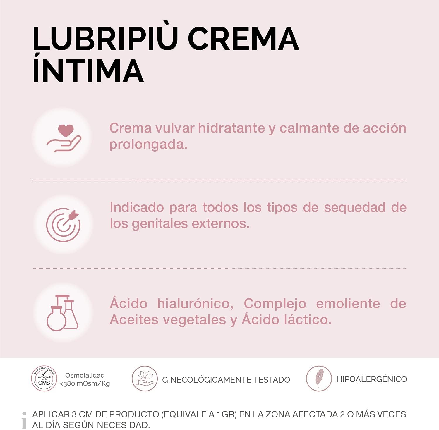 Detalle 2 de Cumlaude Lab - Lubripiù Crema Íntima: hidratación suave y segura para la zona vulvar externa