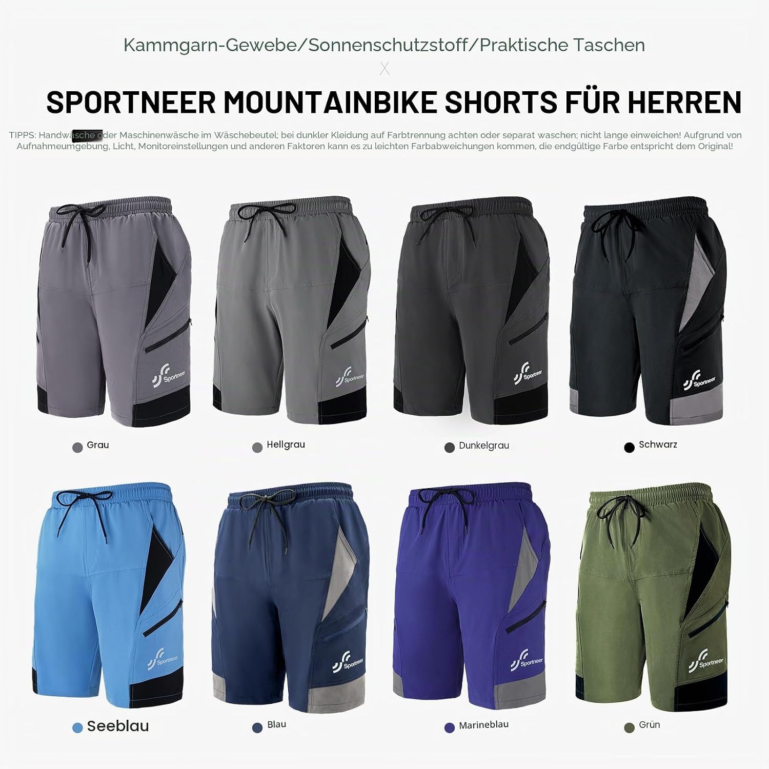 Thumbnail 6 de Sportneer MTB Radlerhose Herren – Gepolsterte 3D-Radhose für Mountainbike und Outdoor