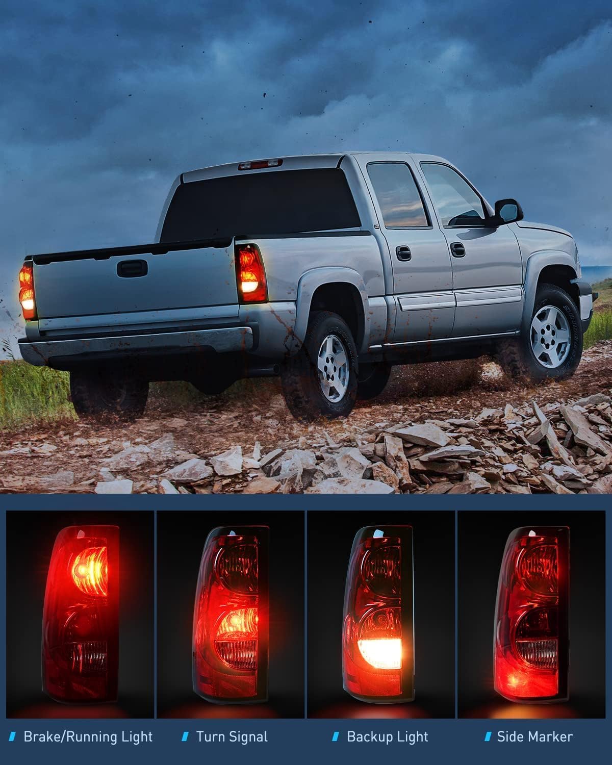 Thumbnail 5 de Nilight Headlight and Taillight Assembly Combo for 2003–2007 Chevy Silverado (Fleetside, OE Style)