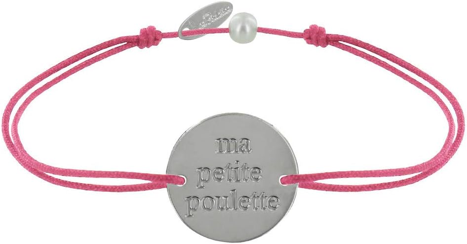 Thumbnail 6 de Les Poulettes Bijoux bracciale con medaglia placcata argento rotonda Ma Petite Poulette