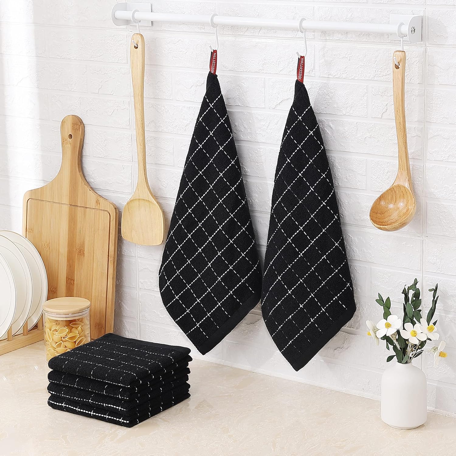 Thumbnail 5 de Homaxy 12 x 12 Cotton Terry Dish Cloths 8-pack 🧽