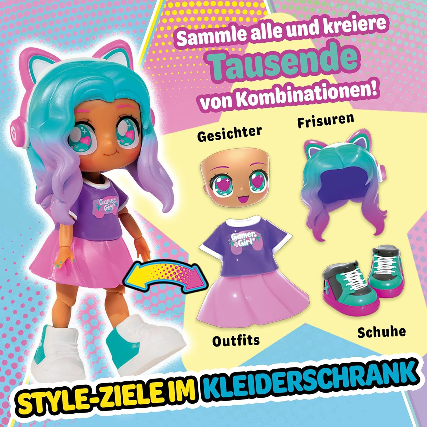 Thumbnail 5 de BANDAI Animakii Einhorn und Fledermaus – personalisierbares Puppen-Set HEA26348