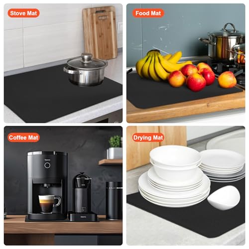 Detalle de QUIIEOSKIA 70.5 x 50.5 cm Silicone Stove Top Cover – Induction Hob Protector Mat
