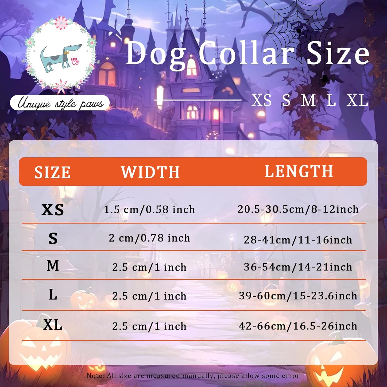 Thumbnail 5 de Unique Style Paws CC-PumpkinGhost-L Halloween Dog Collar, Cotton, Adjustable