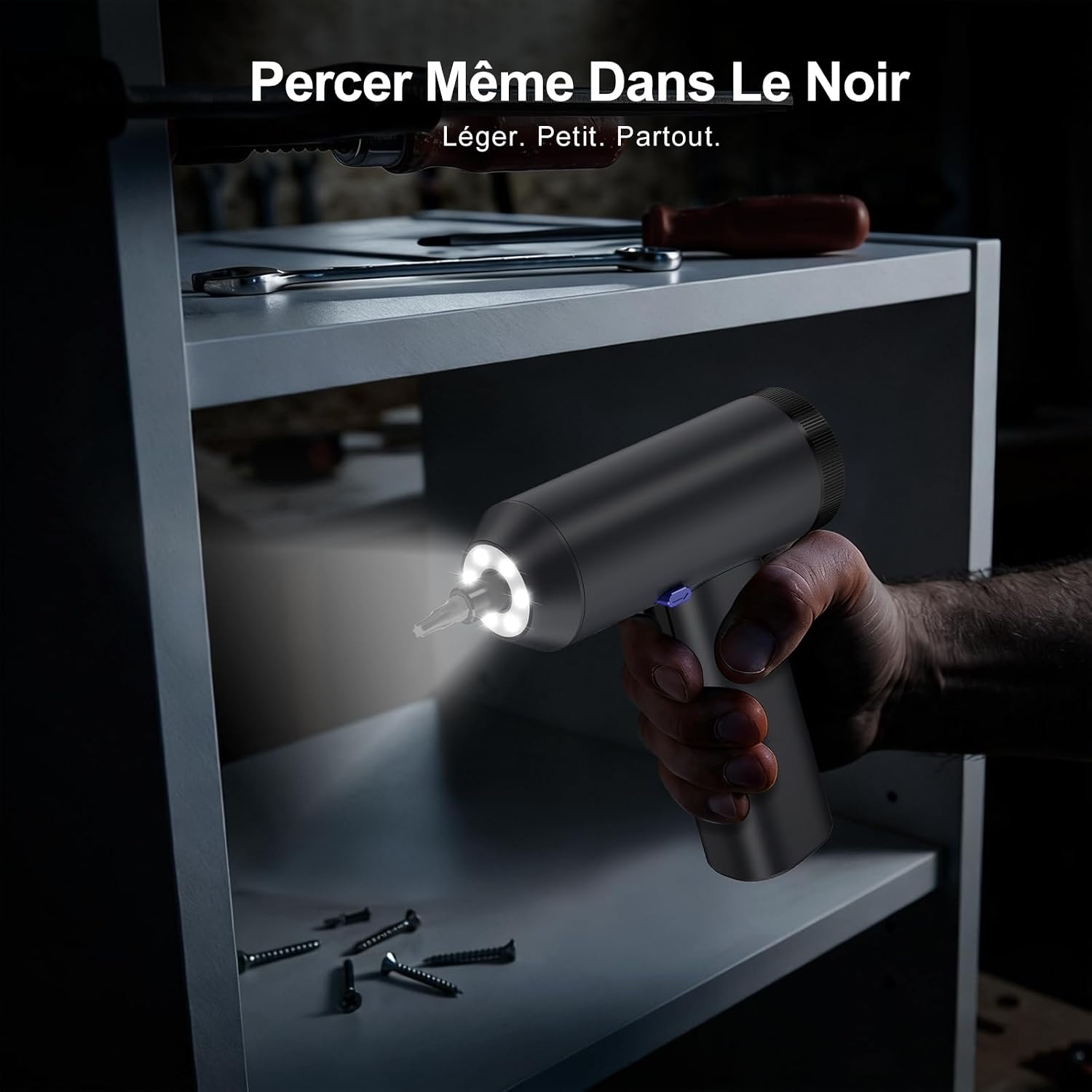 Detalle de HYCHIKA Tournevis électrique sans fil avec écran LCD 6 N·m et 7 réglages de couple