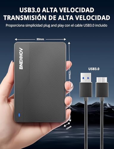 Detalle de Disco Duro Externo Portátil Ultra Delgado 500GB USB 3.0 HDD de BNEHHOV